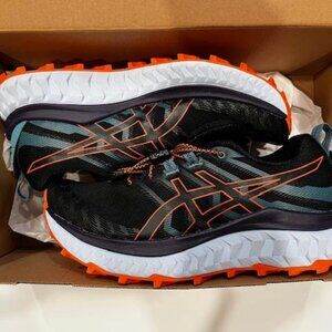 BRAND NEW WITH TAGS ASICS WOMENS TRABUCO MAX SIZE 8 WOMENS BLACK/NOVA/ORANGE